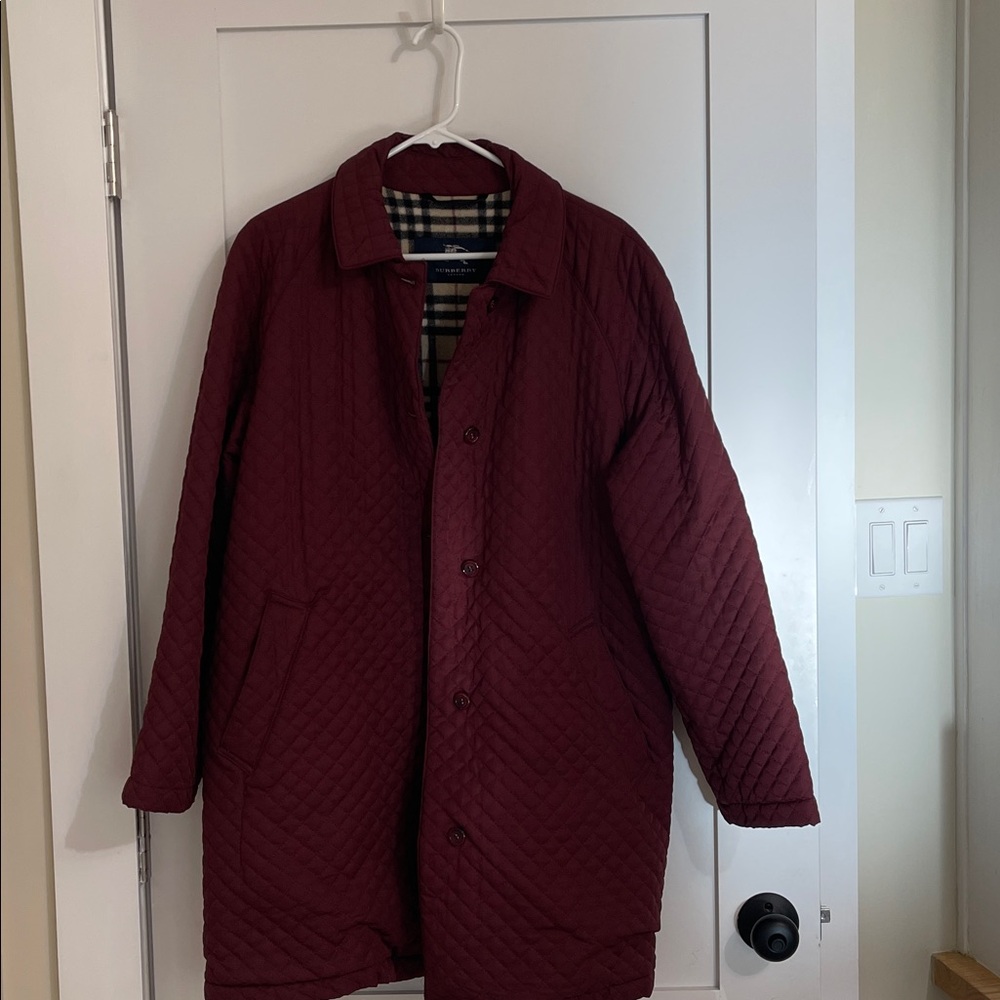 Burberry Burgundy Quilted Women's Coat